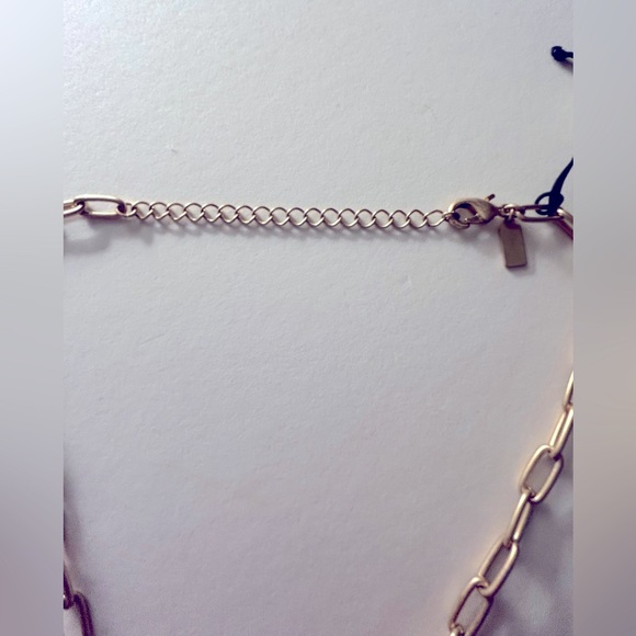 CANVAS NWT necklace Picture Jasper stone Heart matte paperclip  gold chain 18” - Picture 5 of 11